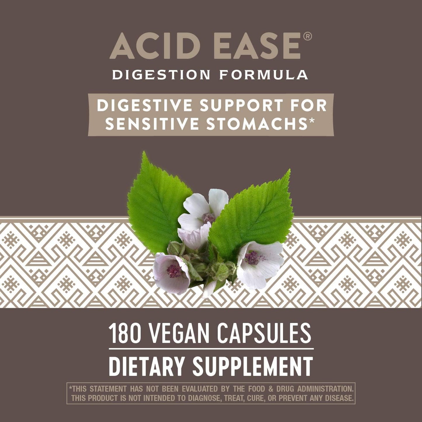 Natural Acid-Ease Digestion Formula - 180 Vegan Capsules for Sensitive Stomachs