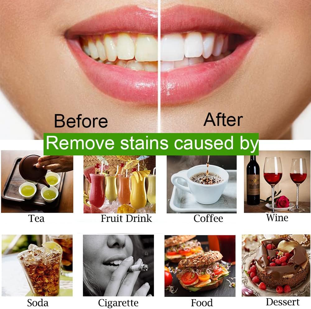 Natural Activated Charcoal Teeth Whitening Powder Duo with Bamboo Brush - Set of 2 for Oral Care by WUBLSYAN