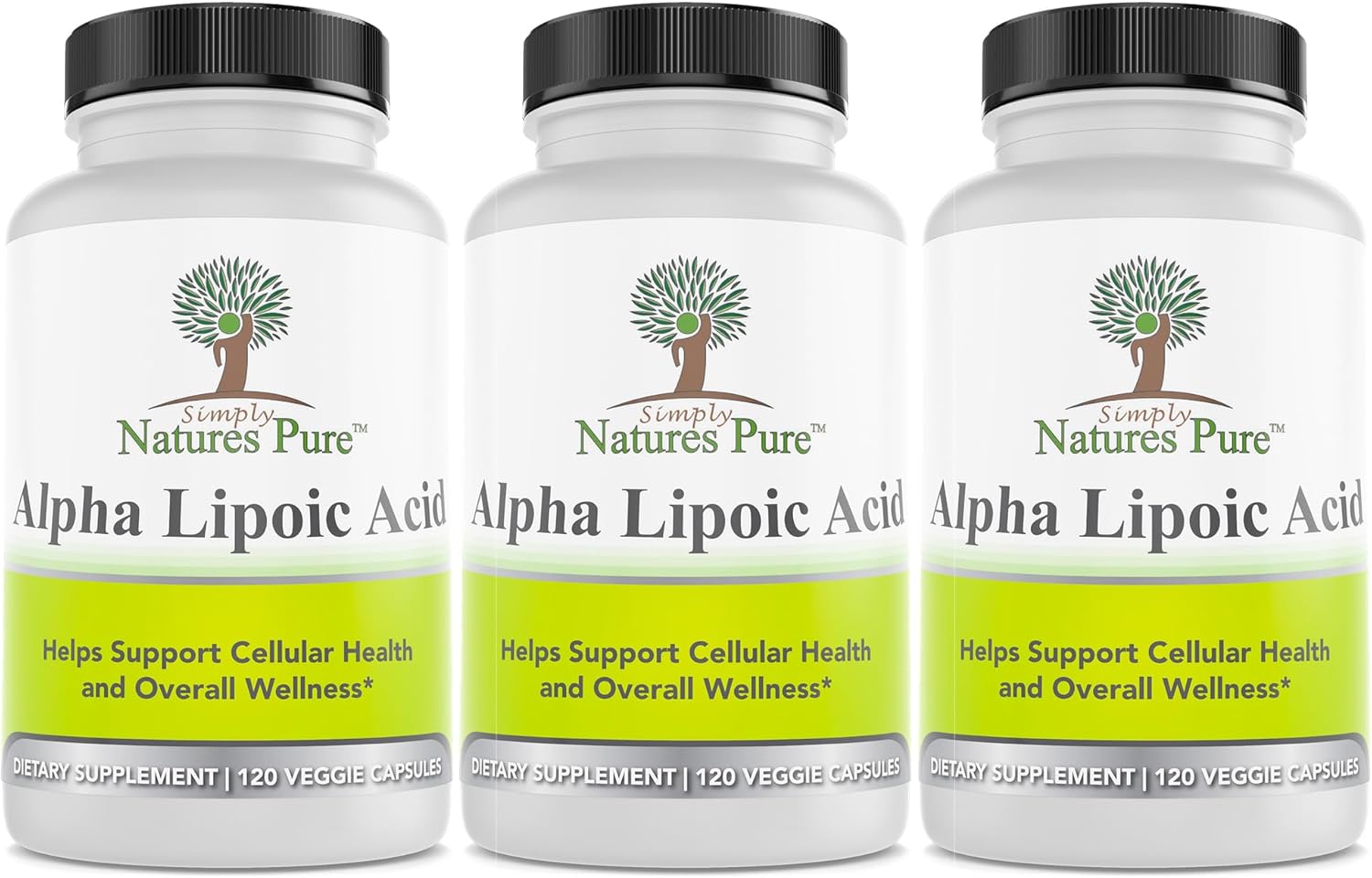 Natural Alpha Lipoic Acid 600mg 360 Veggie Capsules - Non-GMO Thioctic Acid - 1 Year Supply
