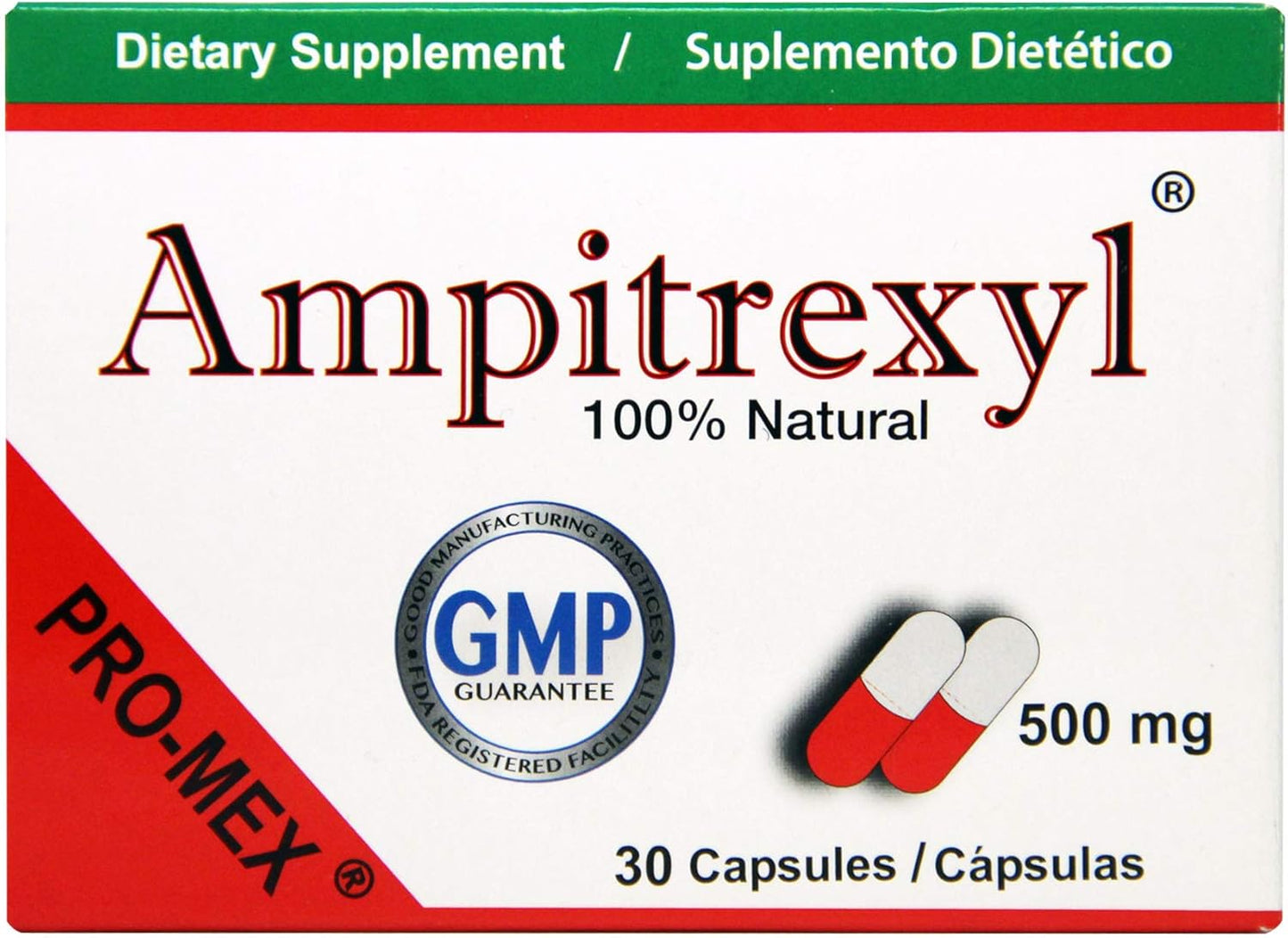 Natural Ampitrexyl Capsules 500mg - Immune System Support & Antioxidant - 30 Count