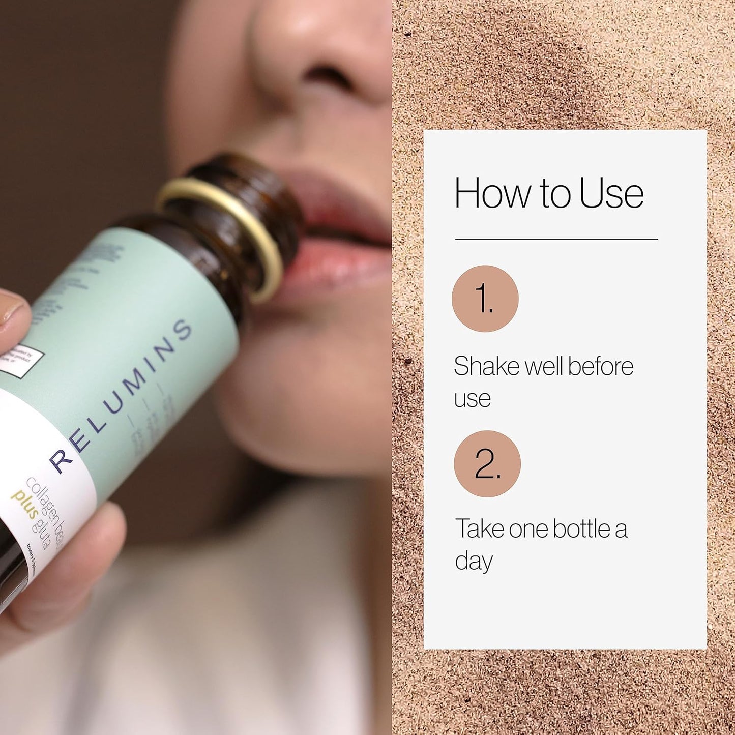 Natural Anti-Aging Collagen Beauty Drink with Glutathione, Hyaluronic Acid, CoQ10, EGCG, Resveratrol - Apple Flavor - Ten 50mL Drinks