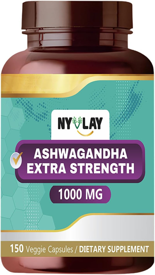 Natural Ashwagandha Supplement 1000 MG - 150 Capsules | Promotes Stress Relief, Energy Boost, Immune Support | Gluten-Free