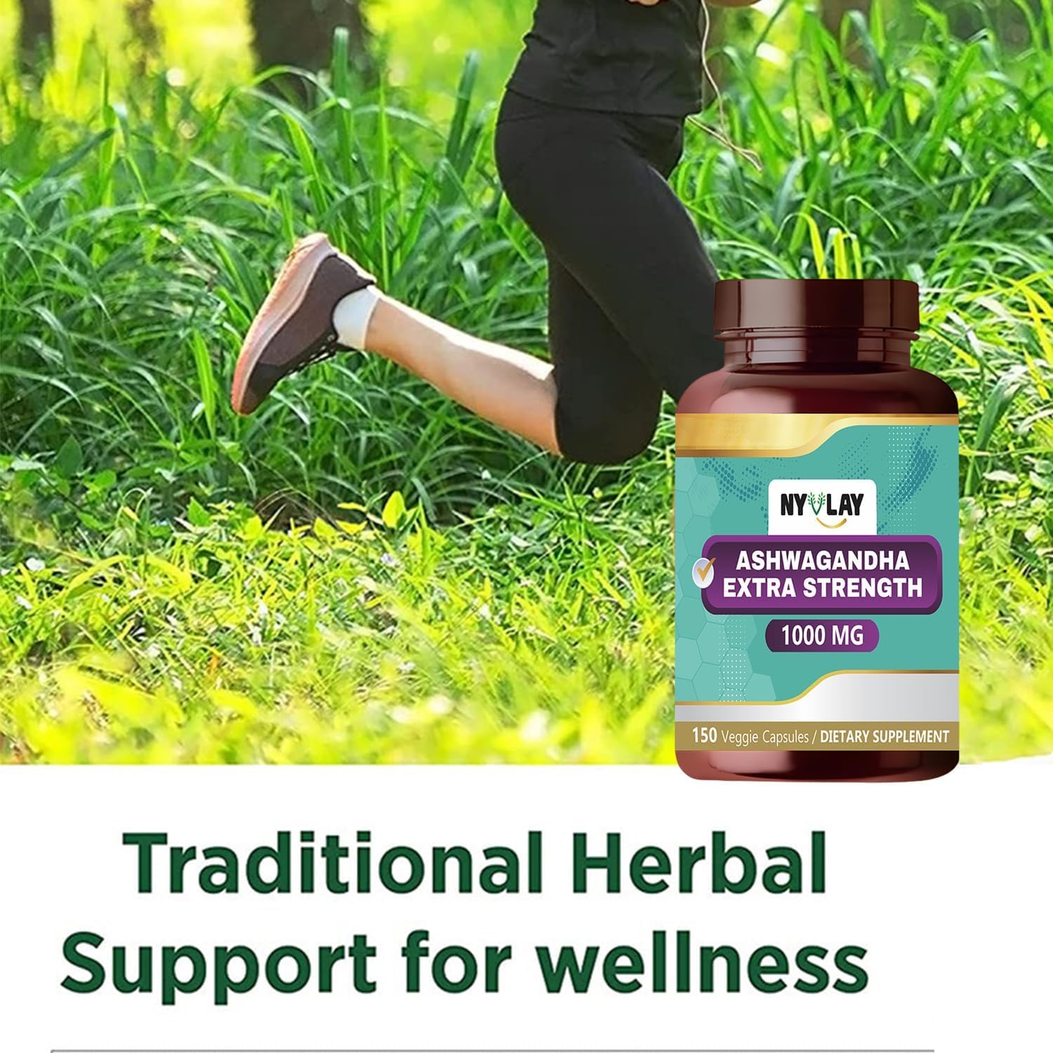 Natural Ashwagandha Supplement 1000 MG - 150 Capsules | Promotes Stress Relief, Energy Boost, Immune Support | Gluten-Free