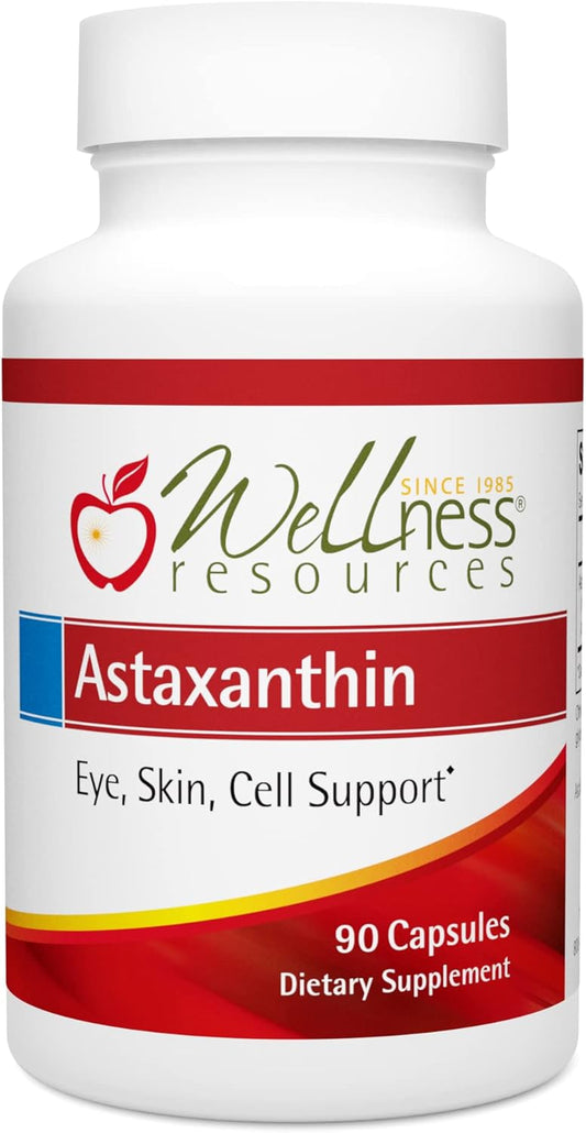 Natural Astaxanthin Capsules 6mg - Supports Eye, Skin, Immunity - AstaReal Astaxanthin Supplement - 90 Capsules - Non-GMO - USA Grown