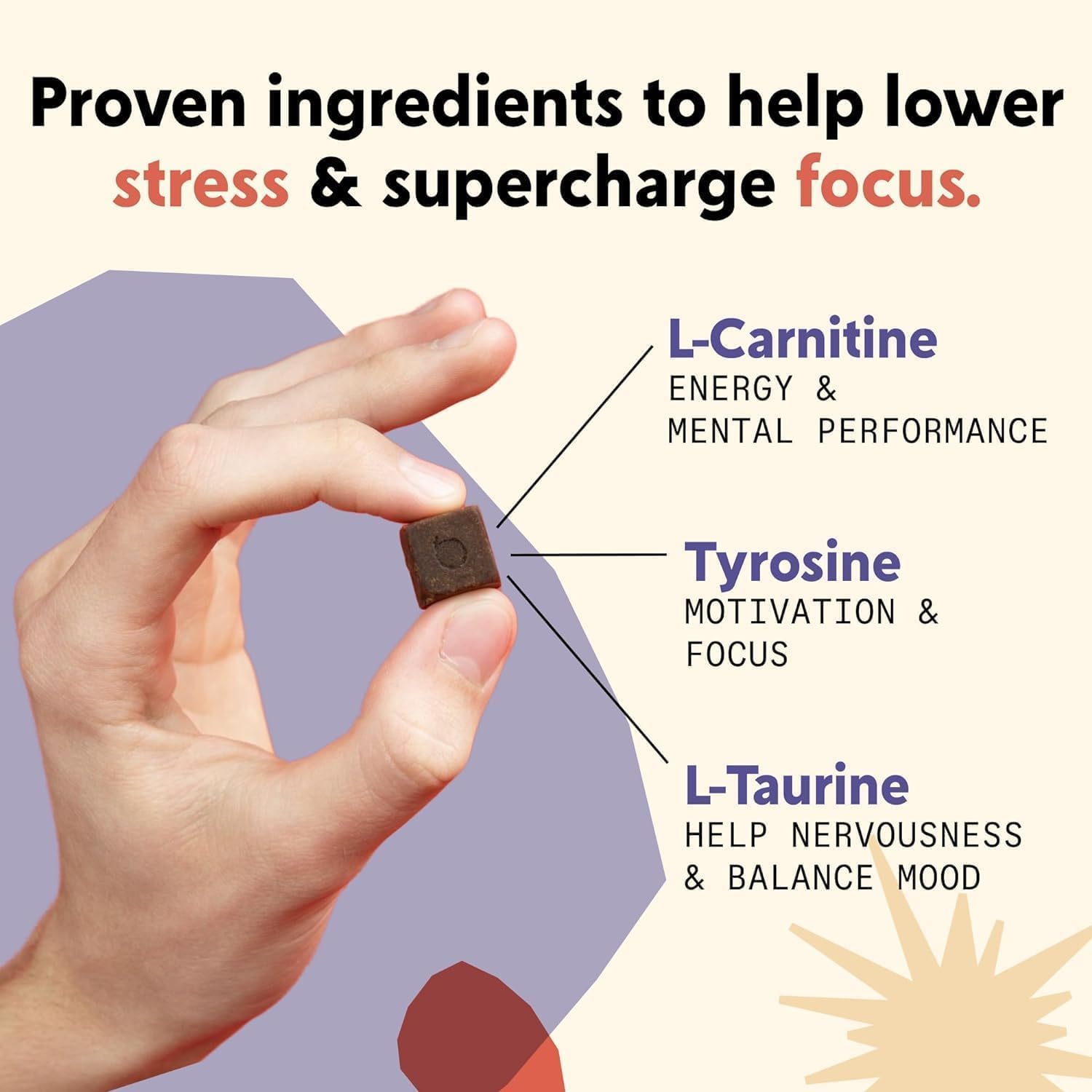 Natural Attention Chews for Procrastination, Focus & Productivity - 60 Count - Made in USA