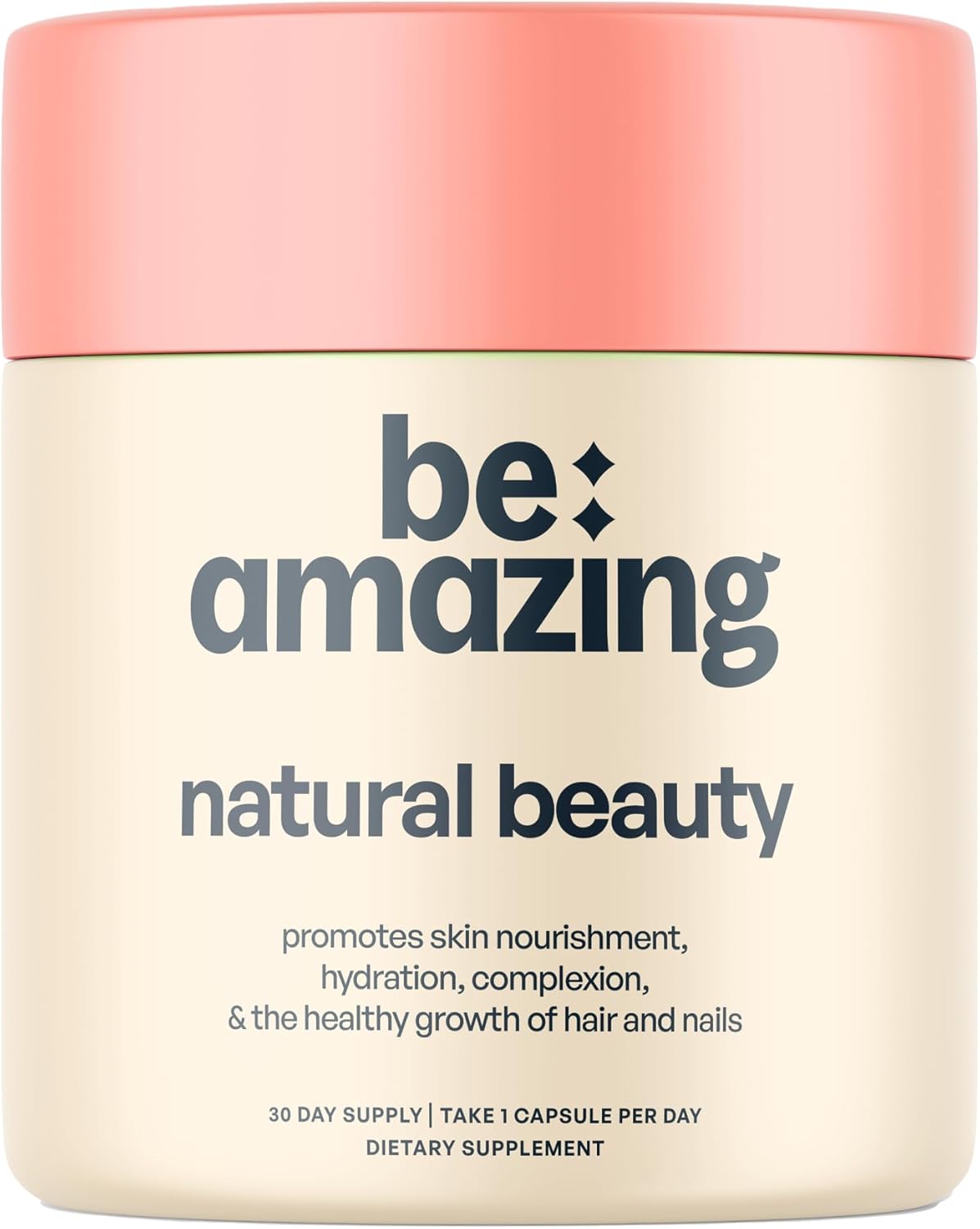 Natural Beauty Supplement with Biotin for Hair Growth & Collagen Support - 60 Capsules, Vegan & Gluten Free