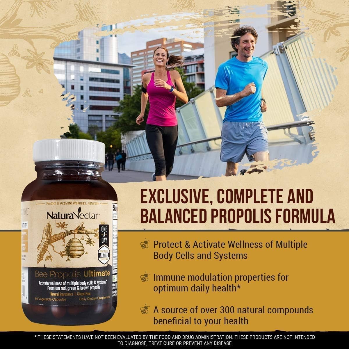 Natural Bee Propolis Bundle for Immune Support, Memory, and Focus - Green & Ultimate Propolis - 60 Capsules/bottle - NaturaNectar