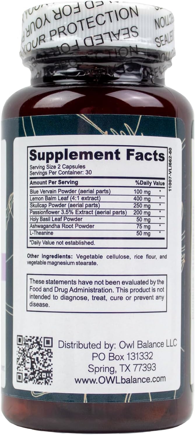 Natural Berry Stress Relief Supplement with Ashwagandha, L-Theanine, and Holy Basil - 60 Vegan Capsules for Mood and Focus