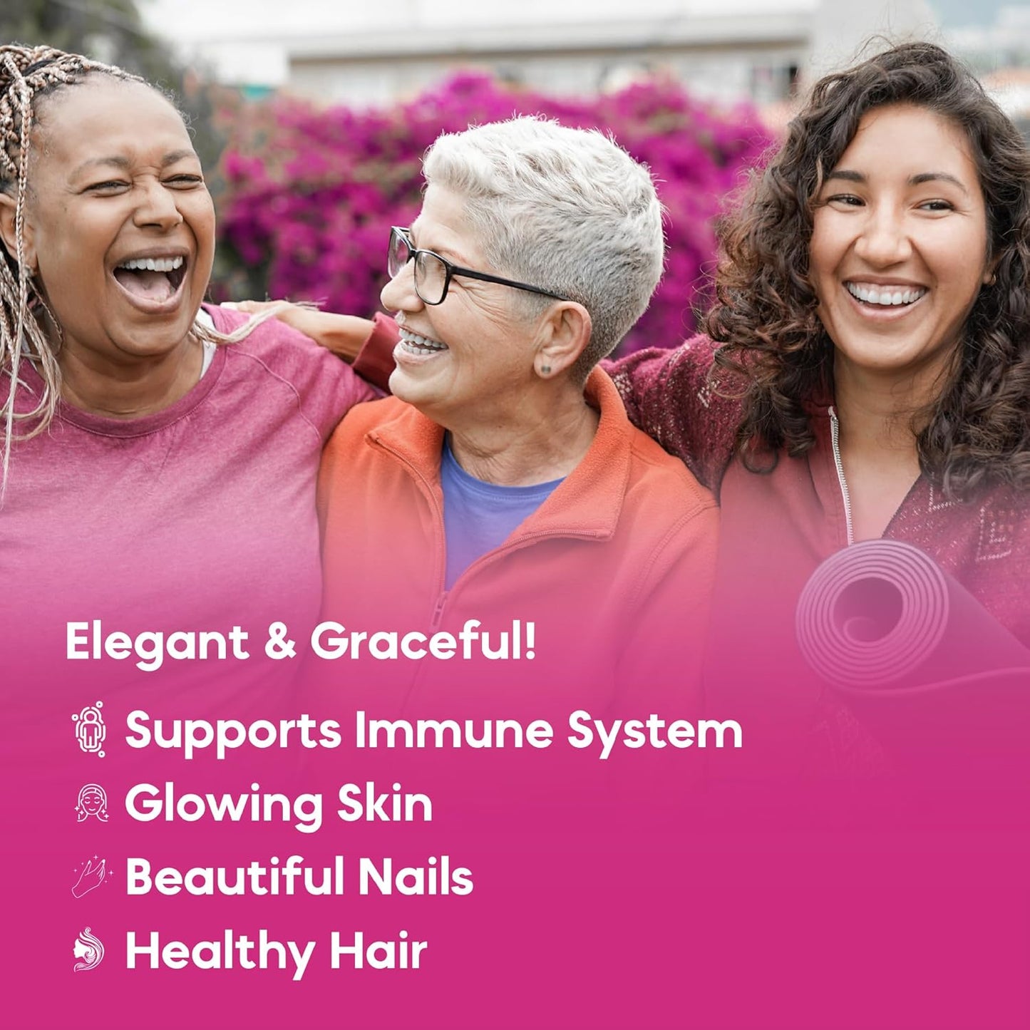 Natural Biotin Gummies with Elderberry & Coconut Oil - 5000 mcg B7 Vitamin for Hair Skin Nails - Gluten-Free, Vegetarian - 60 Strawberry Flavored Gummies