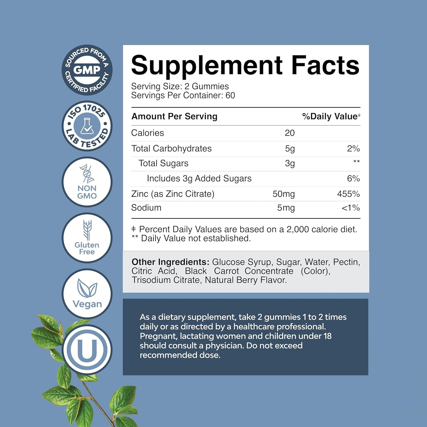 Natural Bundle: Magnesium Glycinate 400mg for Mood, Sleep, Relaxation + Zinc Gummies for Immunity - 240ct