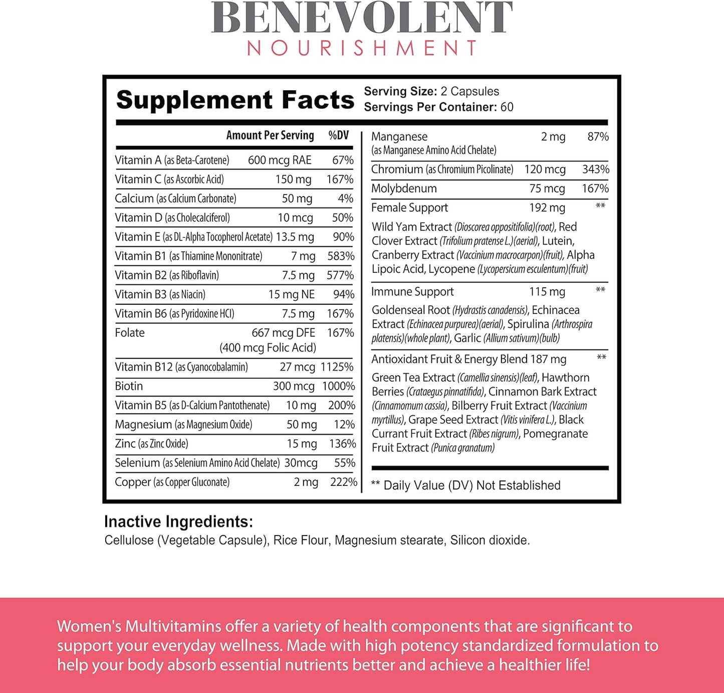 Natural Chlorophyll Liquid Drops & Women's Multivitamin - 4X Potency for Healthy Skin & Internal Deodorant - Daily Vitamins with Biotin, Calcium, Magnesium for Women