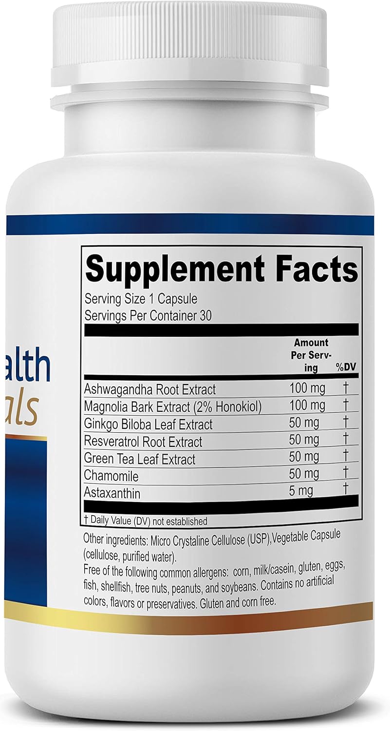 Natural Cogni-Calm Capsules for Neurological System Support and Nervous System Stability - 30 Count