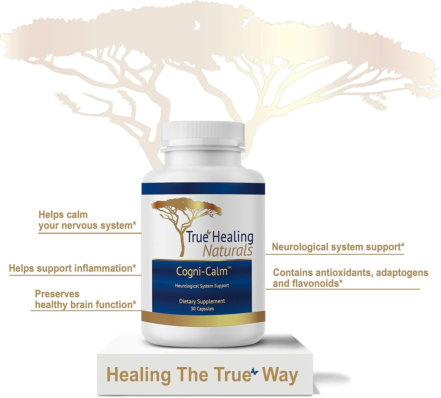 Natural Cogni-Calm Capsules for Neurological System Support and Nervous System Stability - 30 Count