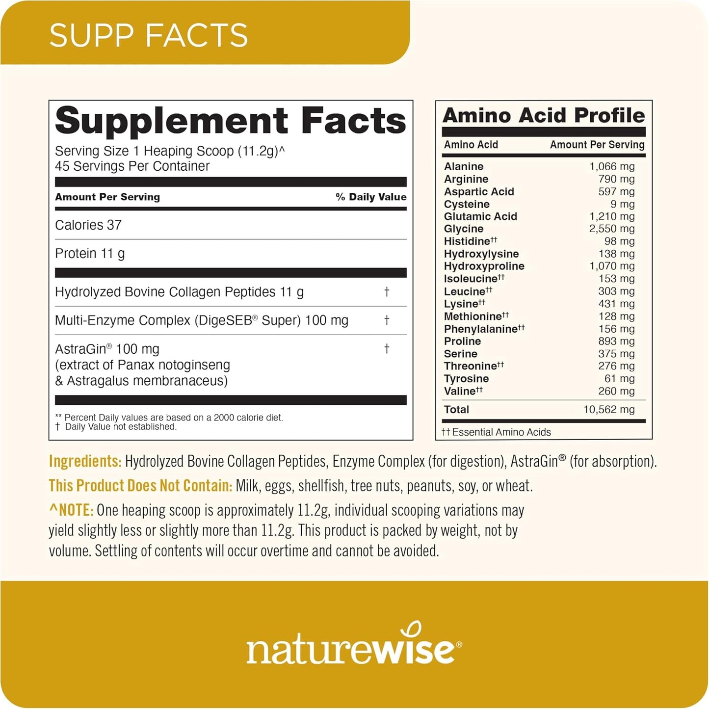 Natural Collagen Peptides Powder for Women - Grass-Fed Type 1 & 3 - Promotes Healthy Hair, Skin, and Nails - Non-GMO, Dairy & Soy Free - Unflavored - 45 Servings