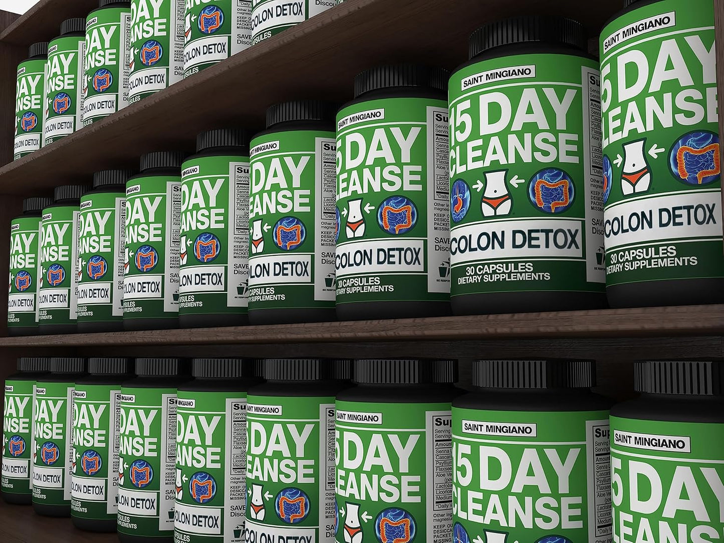 Natural Colon Cleanse Detox with Laxative + Electrolyte Supplements - 15 Day Supply for Muscle Recovery and Cramp Prevention