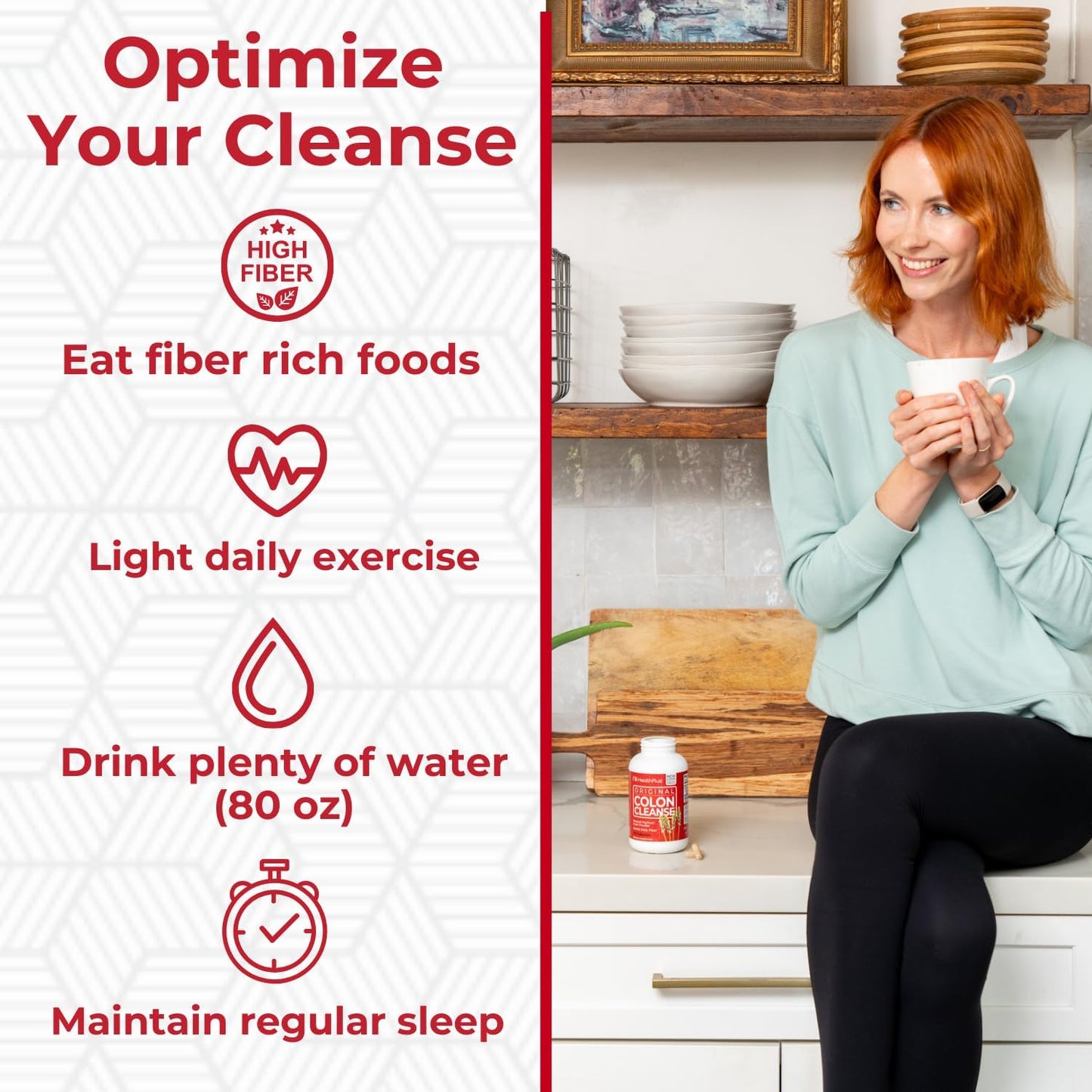 Natural Colon Cleanse Fiber Capsules for Digestive Support, Bloating Reduction, and Heart Health - 200 Capsules, 33 Servings