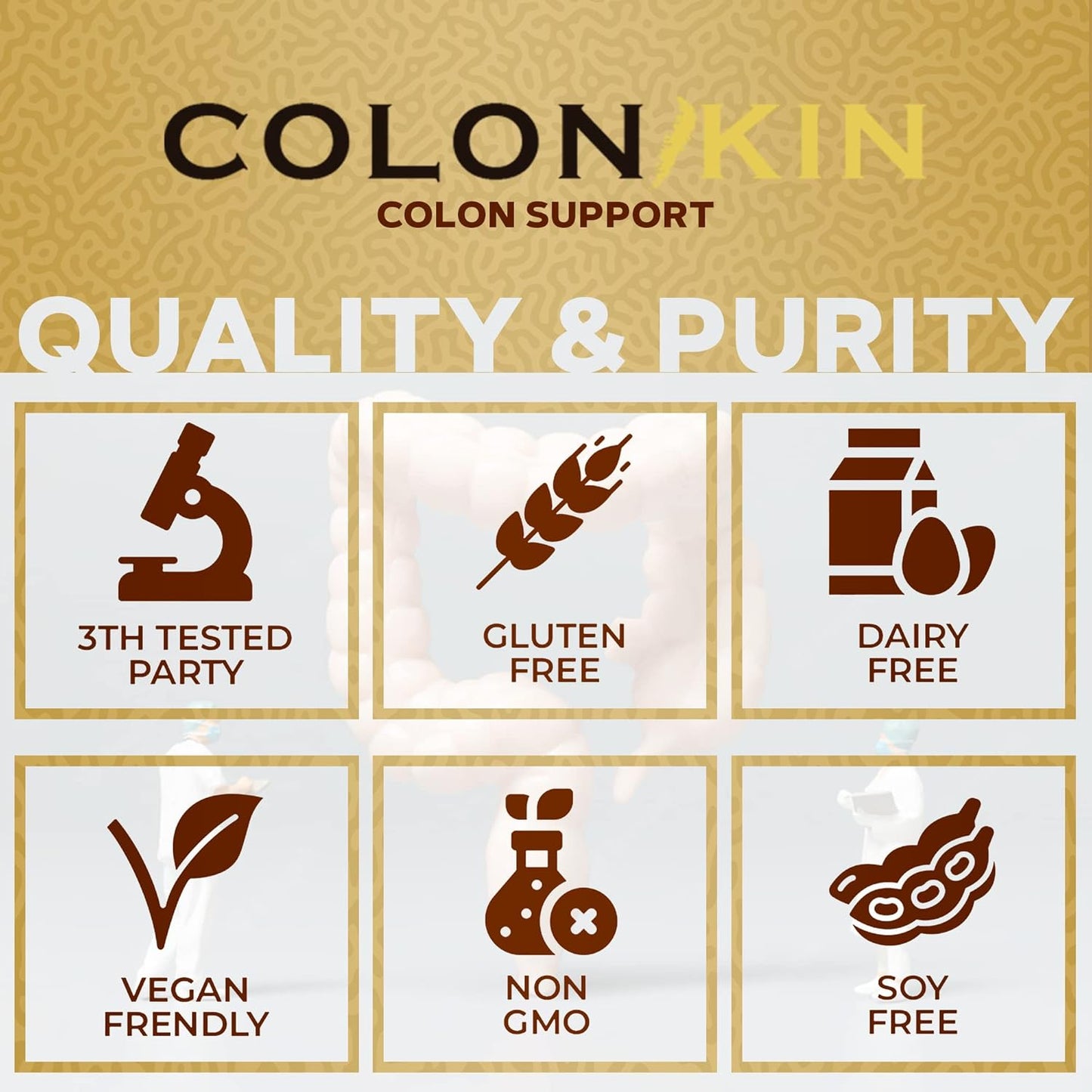 Natural Colon Cleanser: 30 Day Colon Cleanse for Healthy Bowel Movements - Ultimate Body Detox with SPF COLONKIN (60 Capsules)