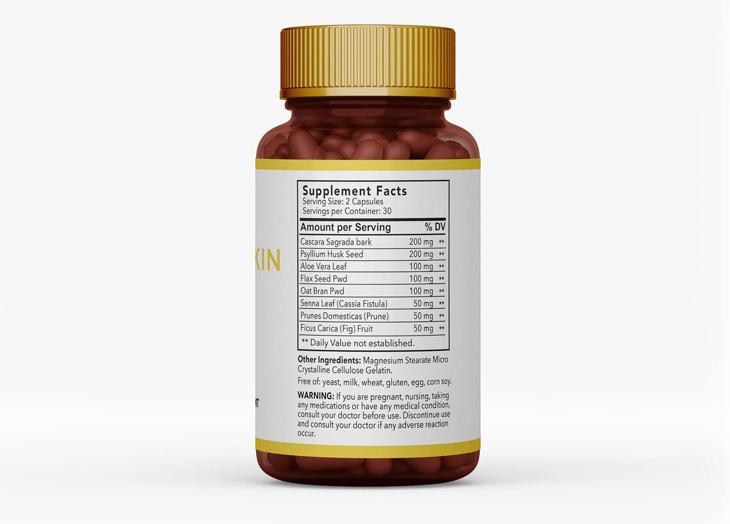 Natural Colon Cleanser: 30 Day Colon Cleanse for Healthy Bowel Movements - Ultimate Body Detox with SPF COLONKIN (60 Capsules)