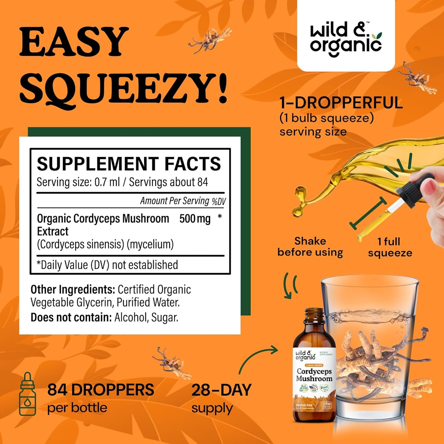 Natural Cordyceps and Maitake Mushroom Tinctures - 2 fl oz each - Wildcrafted and Organic - BoostGo Australia