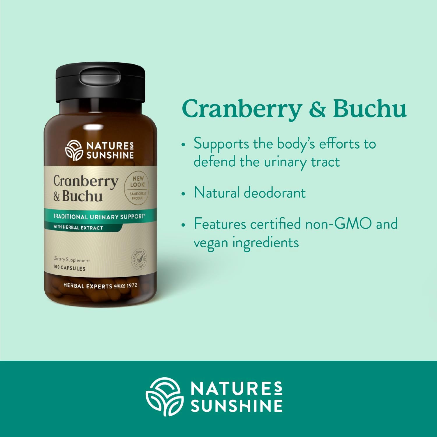 Natural Cranberry and Buchu Concentrate Capsules - 100 Count