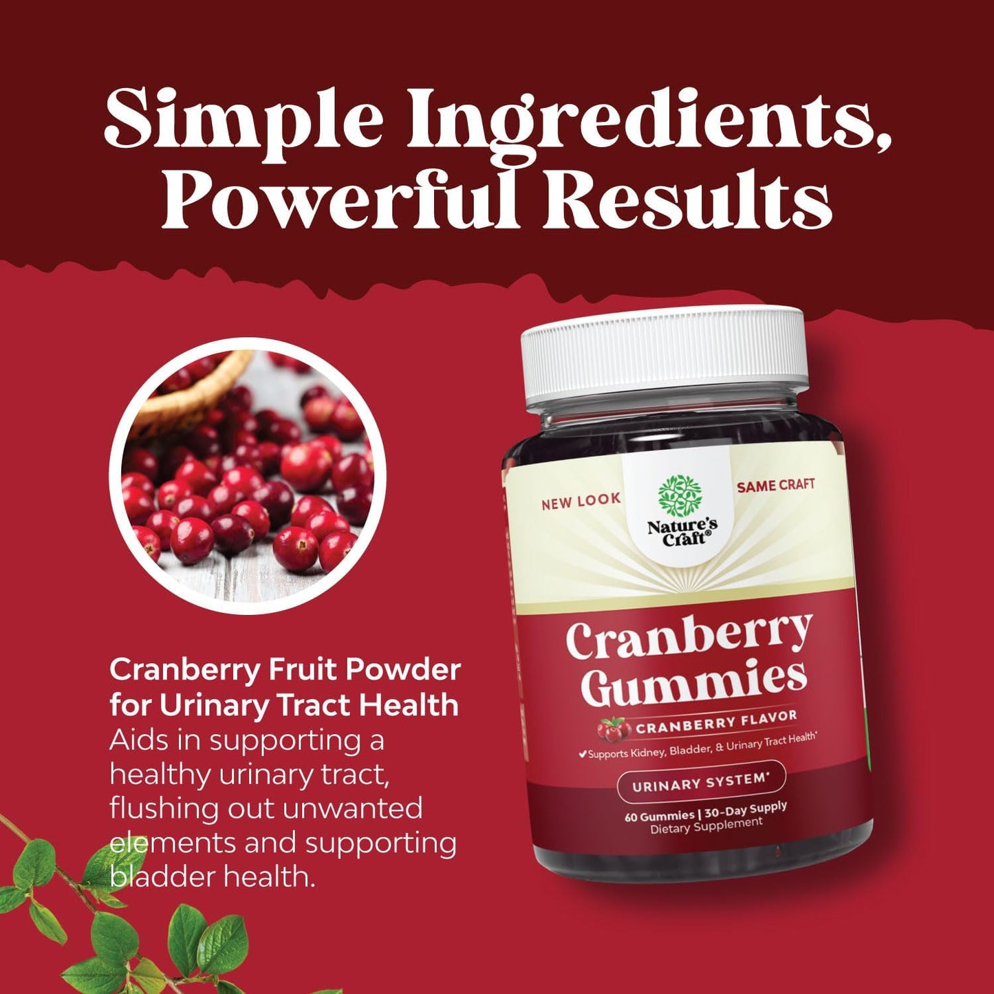 Natural Cranberry and Zinc Gummies Bundle for Adults - Antioxidant and Immunity Support - Delicious Chewable Supplements for Men and Women