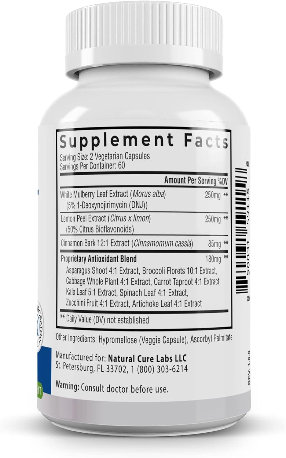Natural Cure Labs Level Off - Spike Curb Supplement 120 Capsules, Vegan, Non-GMO, Gluten Free - 60 Servings - BoostGo Australia