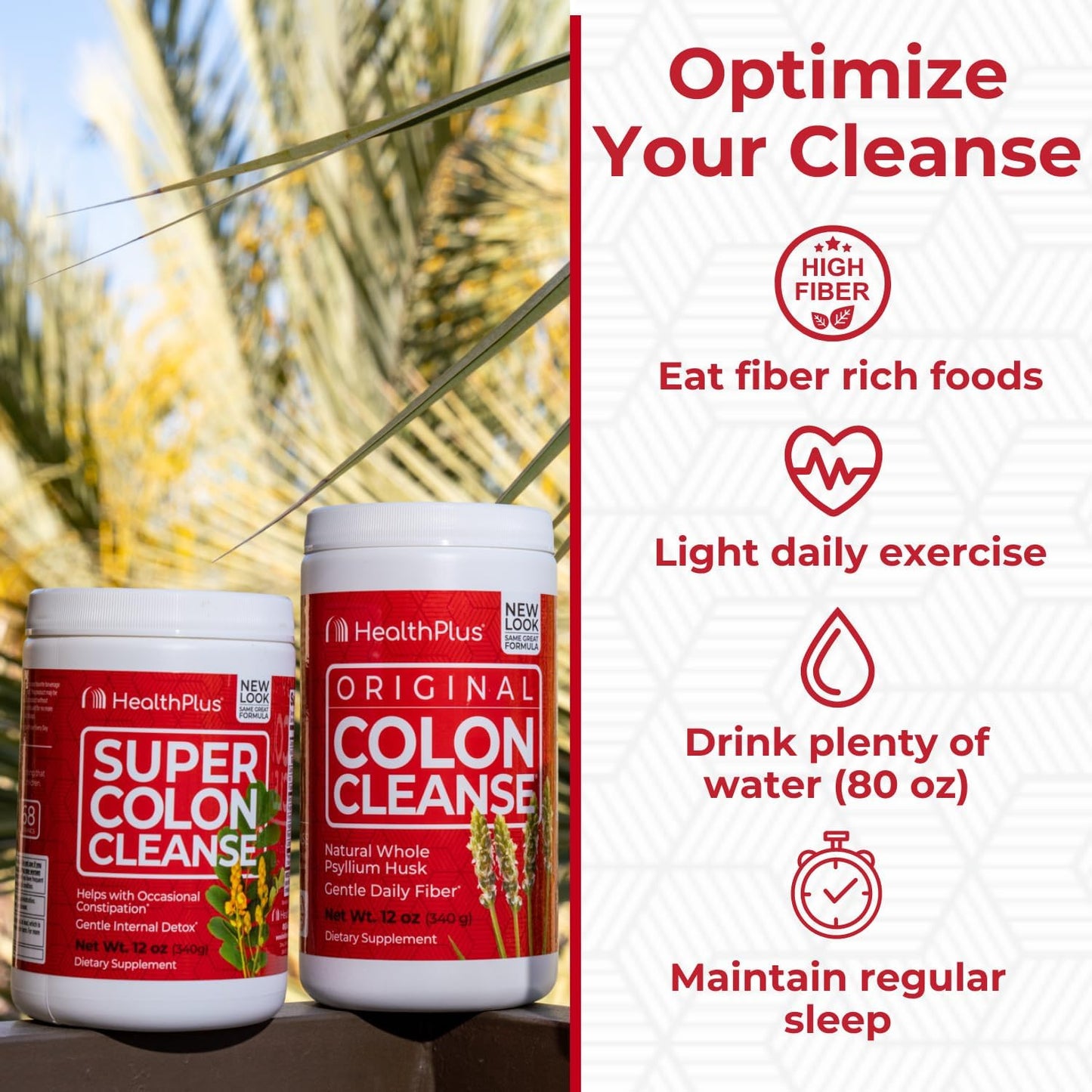 Natural Detox & Digestive Constipation Relief with Health Plus Super Colon Cleanse Powder - 68 Servings, 12 oz - Gentle Gut Cleanse with Psyllium Husk & Senna Leaf - BoostGo Australia