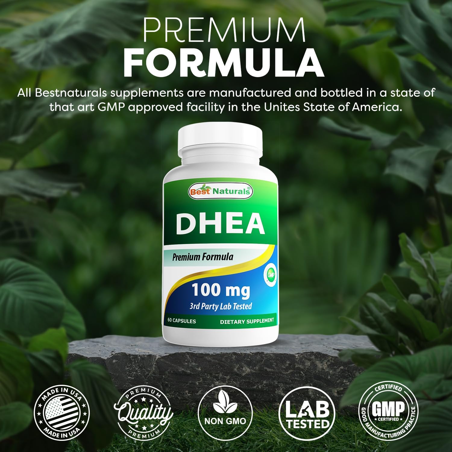 Natural DHEA 100mg Capsules for Hormone Balance & Healthy Aging - 60 Count - Made in USA - Men & Women Support - BoostGo Australia