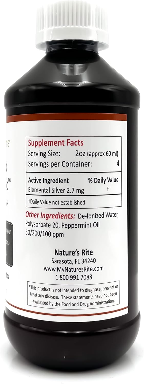 Natural Digestive and Urinary Tonic with 45 ppm Colloidal Silver for Immune Support (8 oz)