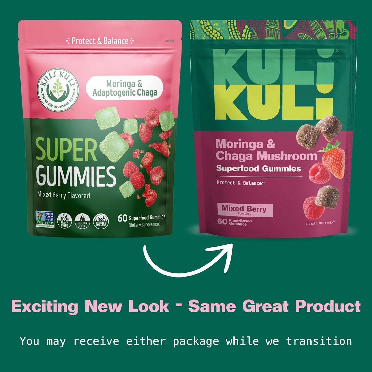 Natural Energy Boosting Moringa Gummies - Caffeine-Free Energy Supplements - 60 Non-GMO, Gluten-Free Gummies by Kuli Kuli