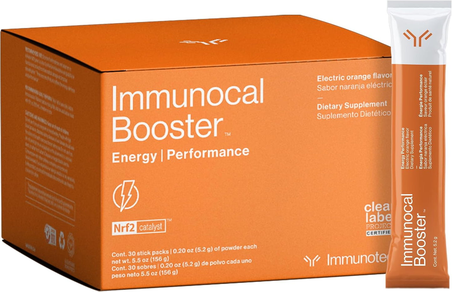 Natural Energy Boosting Supplement with Immunocal - Coffee, Green Tea, and Guarana Caffeine Sources for Focus and Alertness - Nrf2 Activator - Gluten and Sugar Free - 30 Servings
