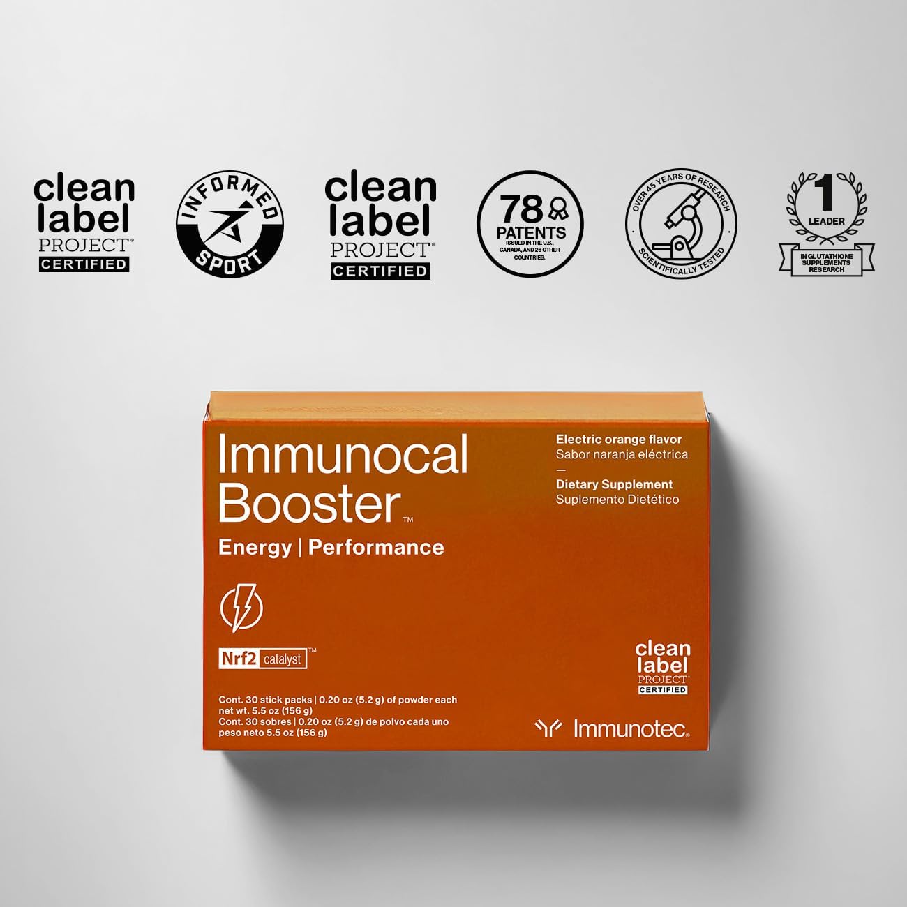 Natural Energy Boosting Supplement with Immunocal - Coffee, Green Tea, and Guarana Caffeine Sources for Focus and Alertness - Nrf2 Activator - Gluten and Sugar Free - 30 Servings