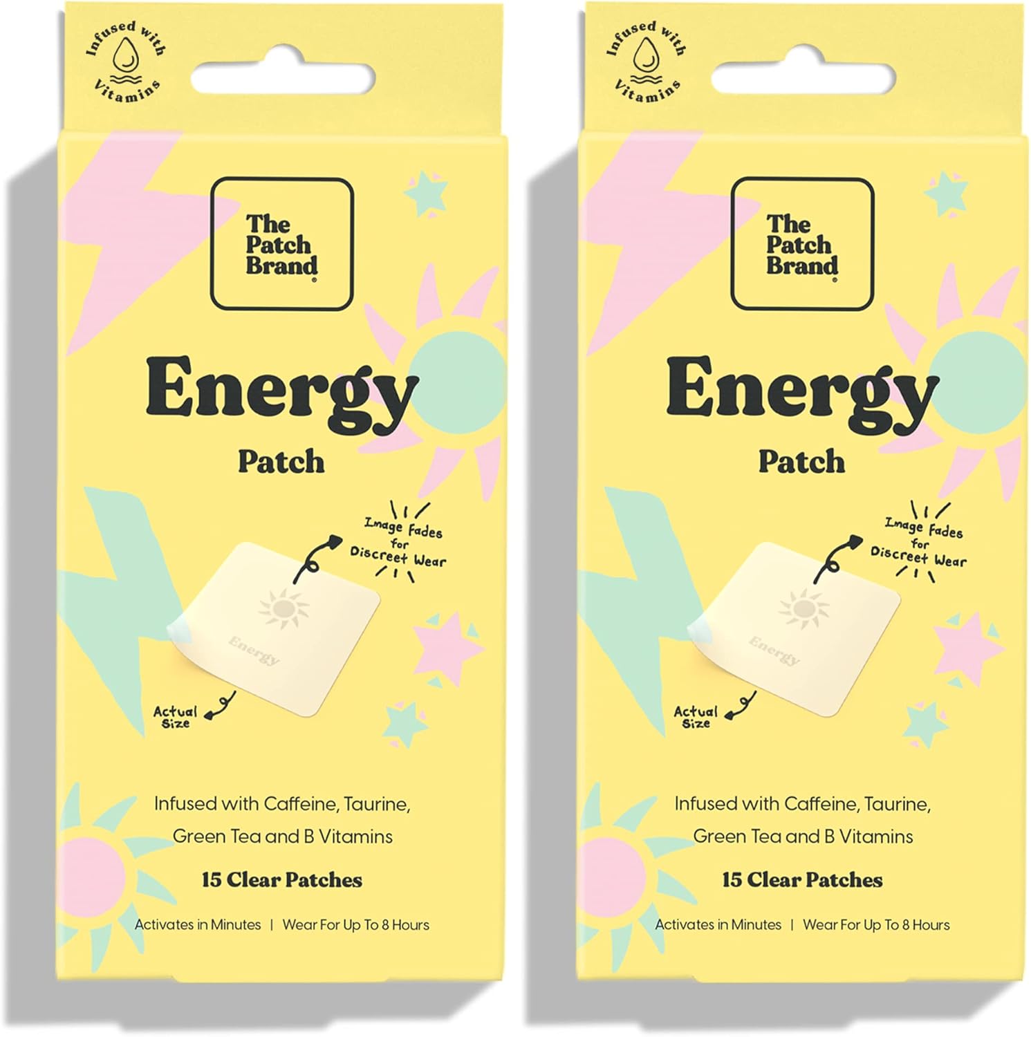 Natural Energy Patches with Caffeine, B5, and B3 | Plant-Based, Cruelty-Free, Water-Resistant | Long-Lasting Energy Support