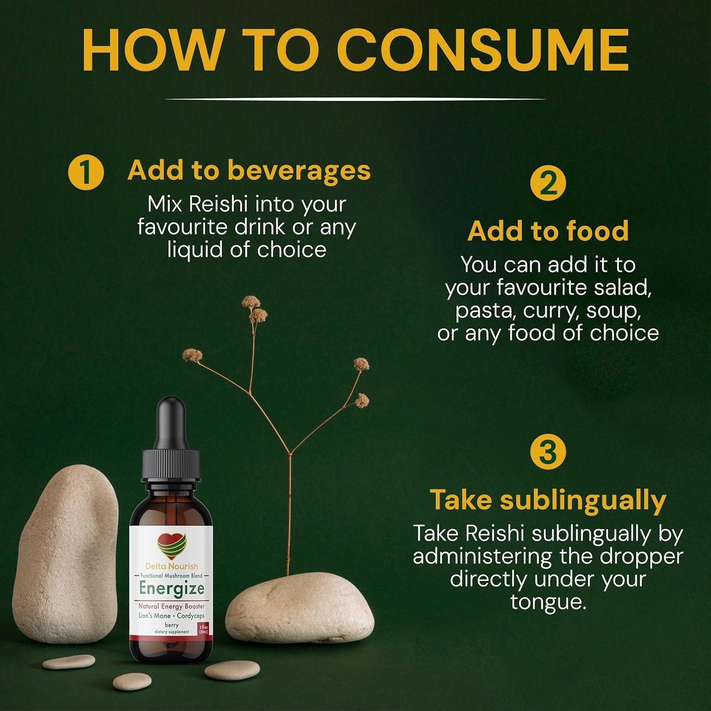 Natural Energy Supplement Drops with Mushroom, Cordyceps, Alpha GPC, L-Tyrosine & Vitamin B12 - Liquid Drink Enhancer for Focus and Maximum Energy Absorption - Gluten-Free Formula