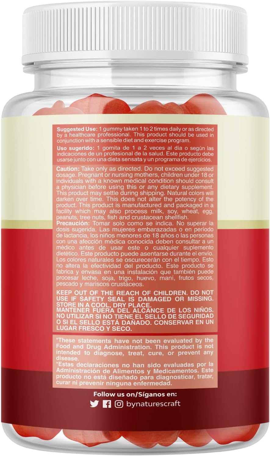 Natural Energy Supplement with Mother for Body Cleansing, Immune Support, and Gut Health - Apple Cider Vinegar Gummies with Vitamin B12 and Beetroot Root - Natures Craft