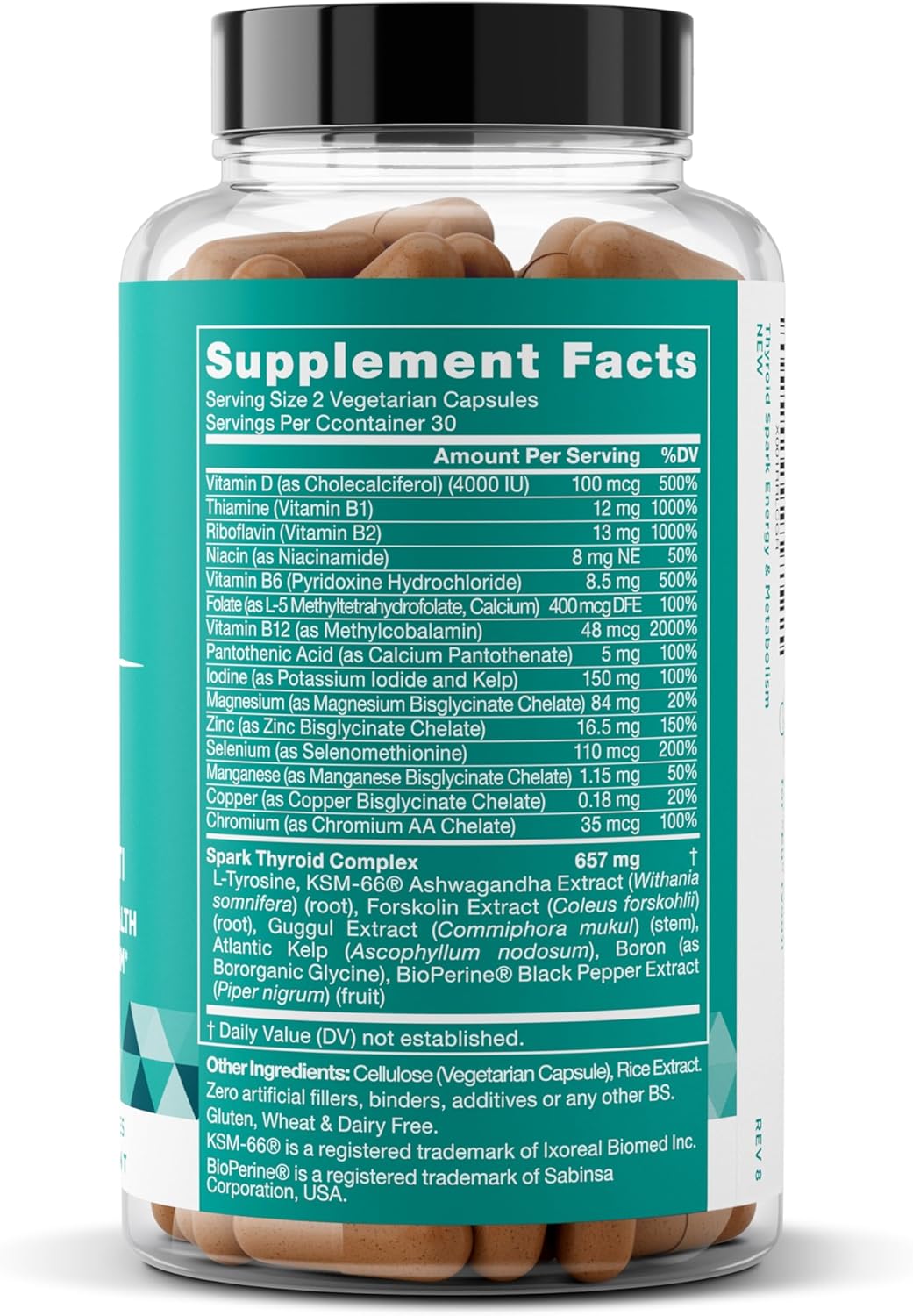 Natural Energy Support Supplement - Combat Fatigue, Hormone Balance, Enhanced Focus - Zinc, Selenium, Iodine - 60 Vegan Capsules