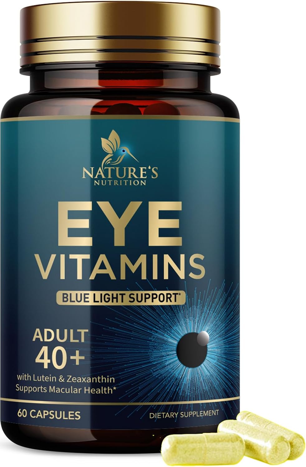 Natural Eye Health Supplement with Lutein, Zinc, Vitamins C & E - Supports Vision, Macular Health, & Dry Eyes - 60 Capsules - BoostGo Australia
