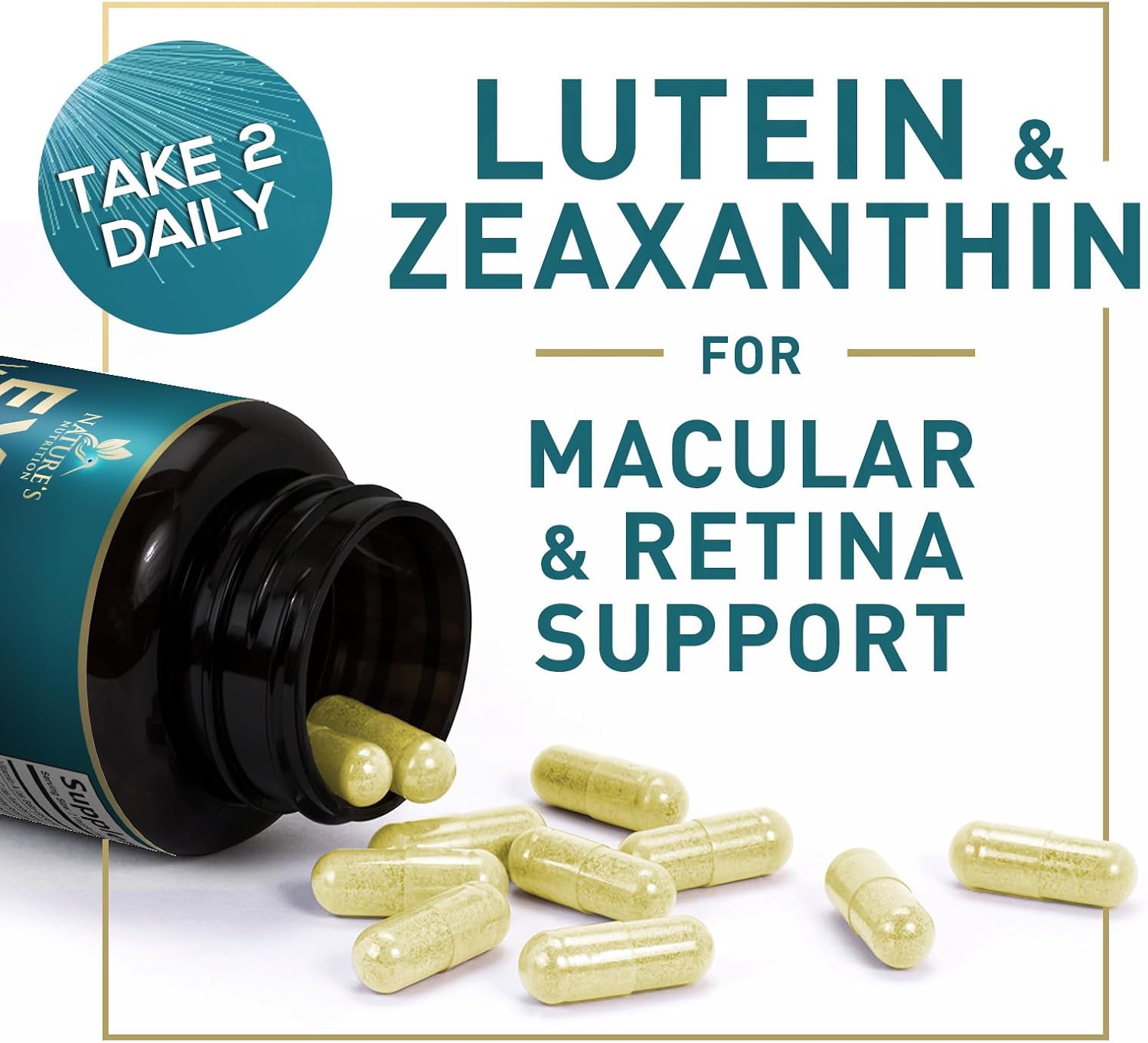 Natural Eye Health Supplement with Lutein, Zinc, Vitamins C & E - Supports Vision, Macular Health, & Dry Eyes - 60 Capsules - BoostGo Australia