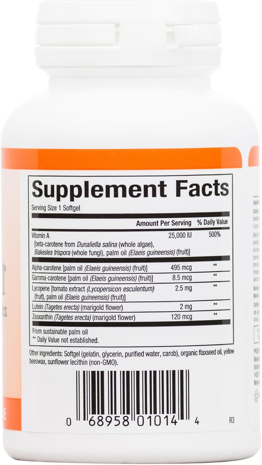 Natural Factors BetaCareAll 25,000 IU Softgels for Skin, Vision, and Immune Support - 90 Count