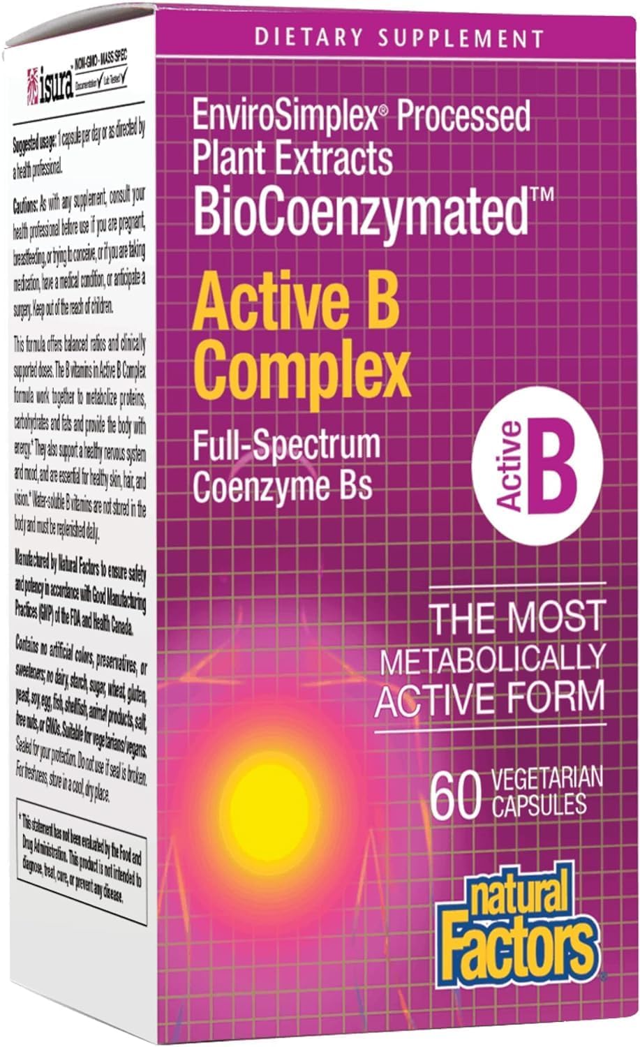Natural Factors BioCoenzymated Active B Complex Capsules - 60 Servings