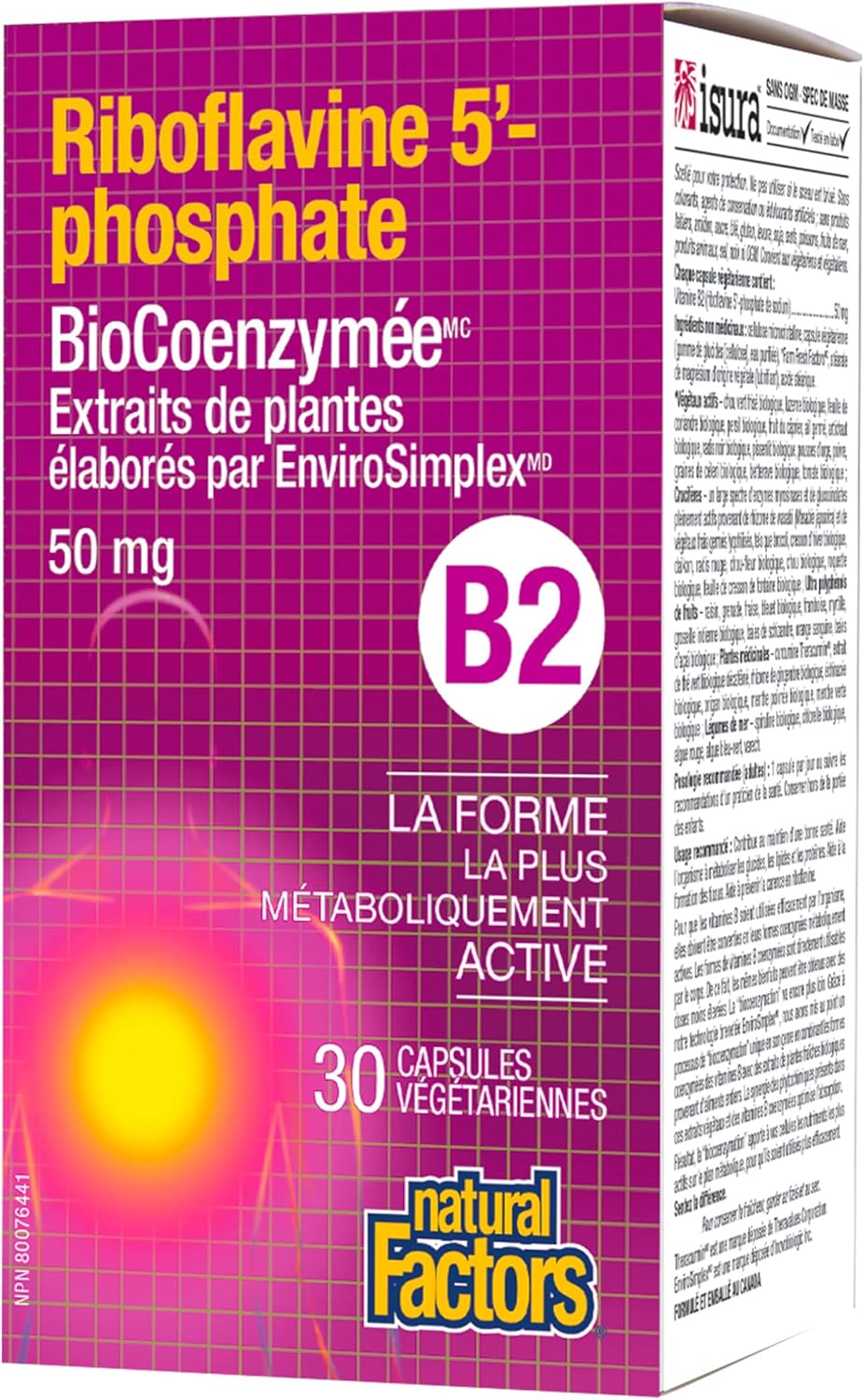 Natural Factors BioCoenzymated Riboflavin 5'-Phosphate 50mg in 30 VegCaps