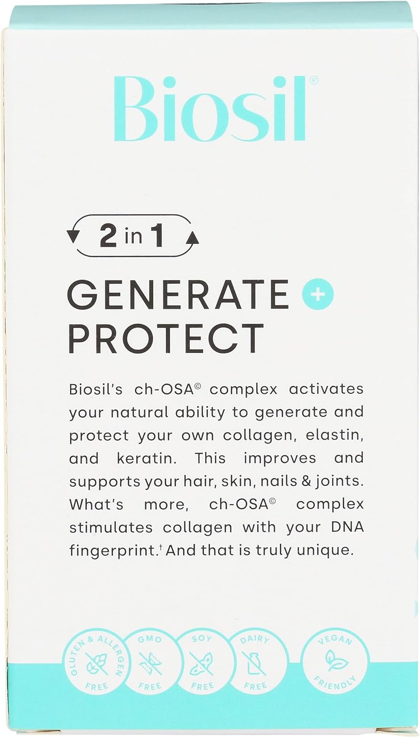 Natural Factors BioSil Liquid - Vegan Collagen Generator for Healthy Hair, Skin, and Nails - Supports Bones and Joints - 1 oz