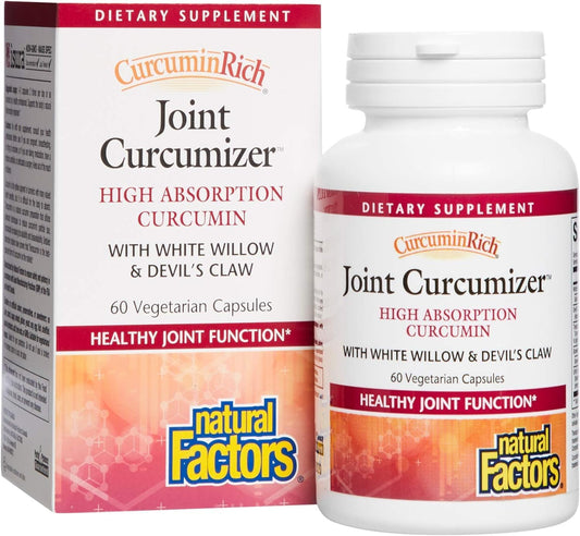 Natural Factors CurcuminRich Joint Curcumizer Capsules - Joint & Heart Support with White Willow - 60 capsules