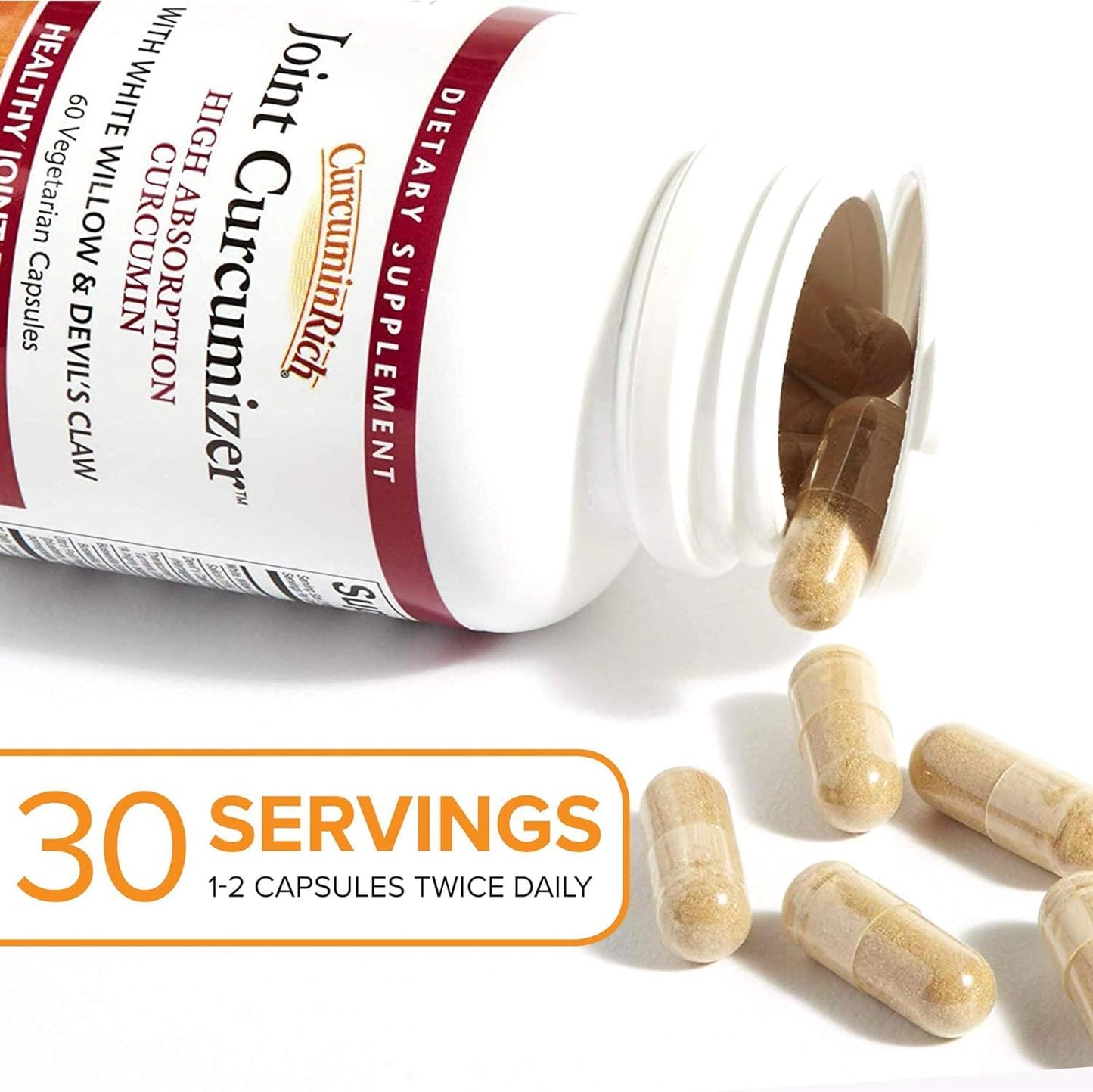 Natural Factors CurcuminRich Joint Curcumizer Capsules - Joint & Heart Support with White Willow - 60 capsules