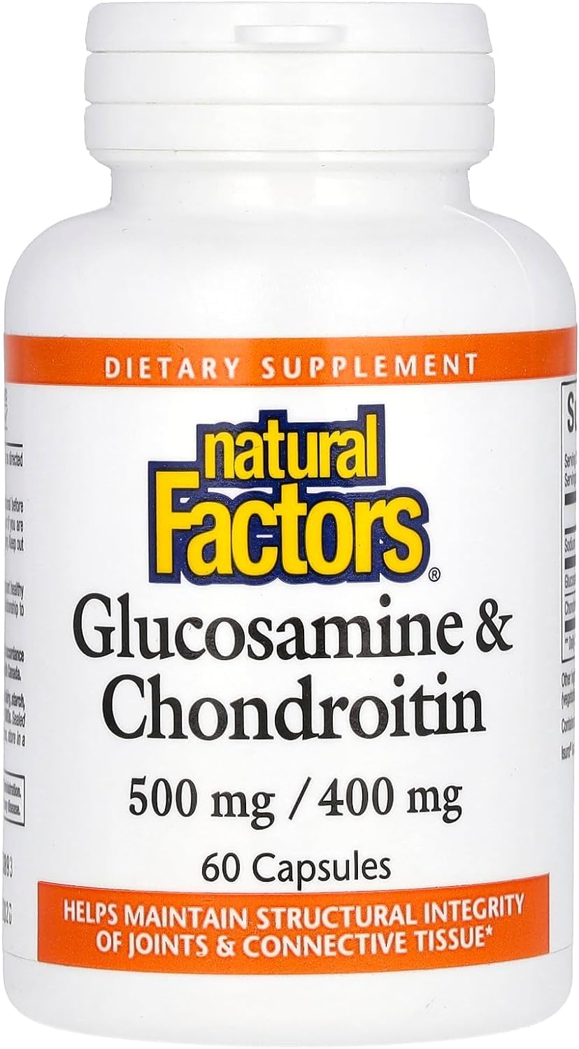 Natural Factors Glucosamine & Chondroitin Capsules for Healthy Joints & Connective Tissue - 60 Count