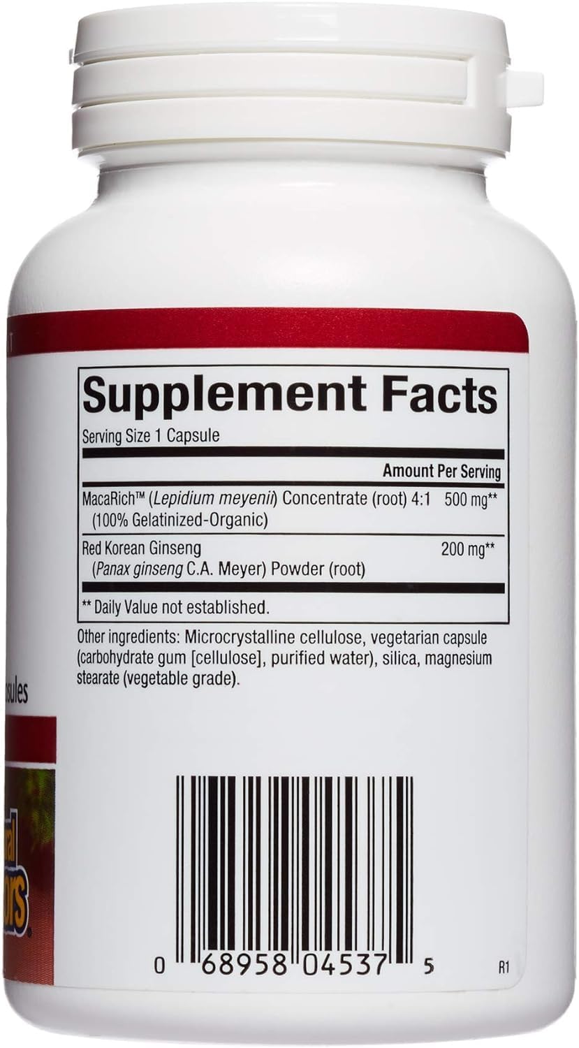 Natural Factors MacaRich Super Strength Power Maca with Ginseng, 90 Capsules