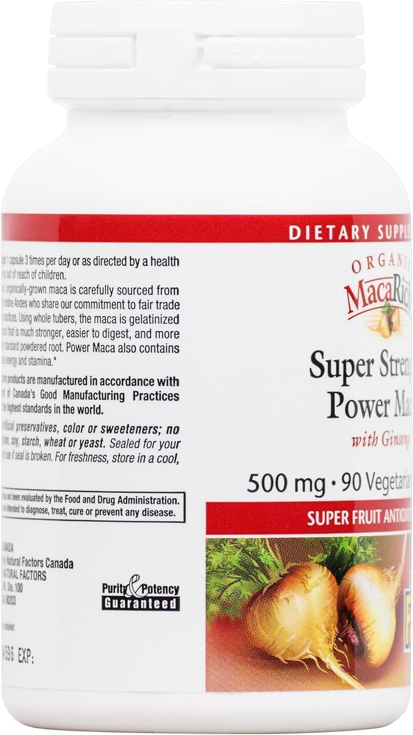 Natural Factors MacaRich Super Strength Power Maca with Ginseng, 90 Capsules