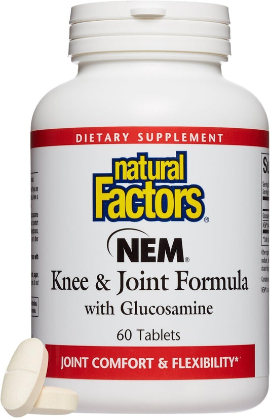 Natural Factors NEM Knee & Joint Formula Tablets for Flexibility and Comfort, 60 Count