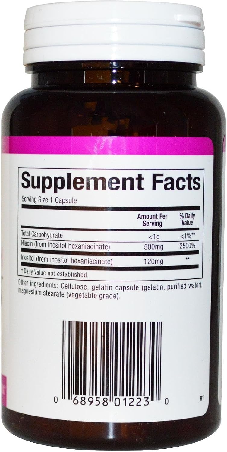 Natural Factors No Flush Niacin 500 mg - 90 Tablets - Non-Flushing Vitamin B3 Supplement