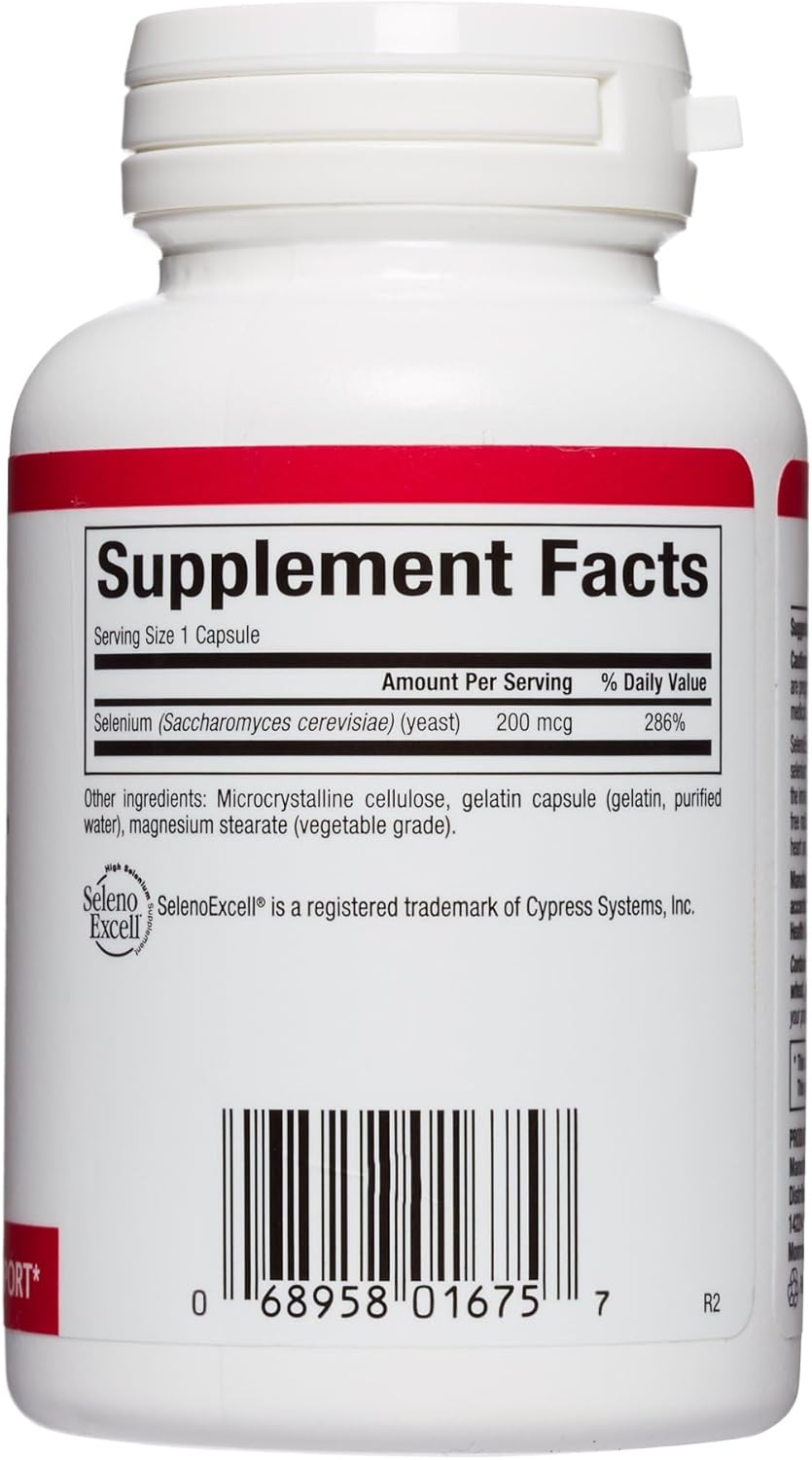 Natural Factors SelenoExcell Selenium 200mcg Capsules for Antioxidant and Immune Support